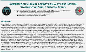 Position Statement on Single Surgeon Teams